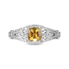Thumbnail Image 3 of Cushion-Shaped Citrine & White Lab-Created Sapphire Ring Sterling Silver