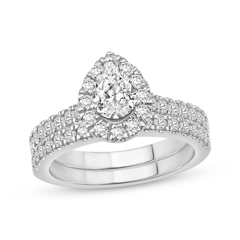 Lab-Created Diamonds by KAY Pear-Shaped Bridal Set 1-1/4 ct tw 14K White Gold