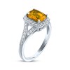 Thumbnail Image 2 of Cushion-Cut Citrine & White Lab-Created Sapphire Ring Sterling Silver