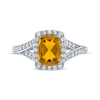 Thumbnail Image 3 of Cushion-Cut Citrine & White Lab-Created Sapphire Ring Sterling Silver