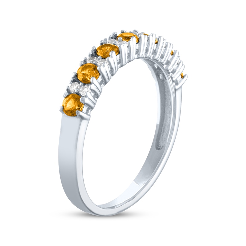Main Image 2 of Citrine & White Lab-Created Sapphire Stackable Ring Sterling Silver
