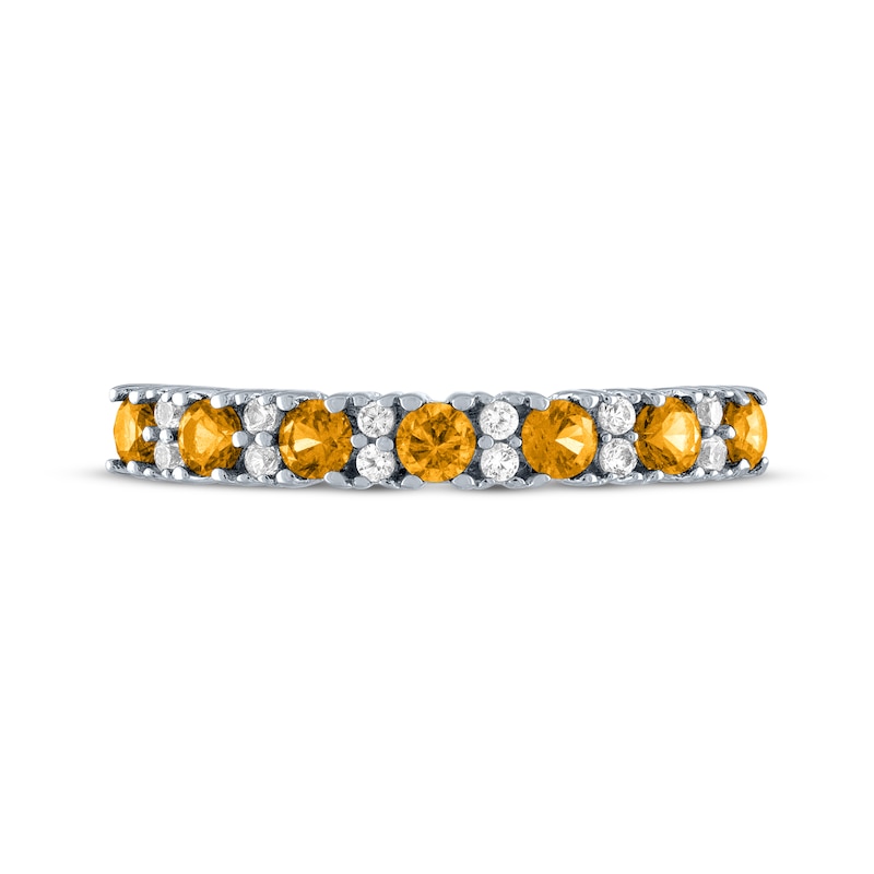 Citrine & White Lab-Created Sapphire Stackable Ring Sterling Silver