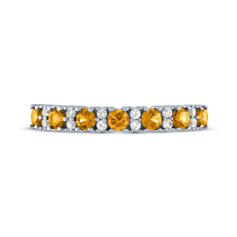 Main Image 3 of Citrine & White Lab-Created Sapphire Stackable Ring Sterling Silver