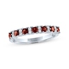Thumbnail Image 1 of Garnet & White Lab-Created Sapphire Stackable Ring Sterling Silver