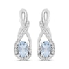 Thumbnail Image 2 of Oval-Cut Aquamarine & White Lab-Created Sapphire Twist Drop Earrings Sterling Silver