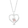 Thumbnail Image 0 of Heart-Shaped Lab-Created Opal & White Lab-Created Sapphire Paw Print Necklace Sterling Silver 18"