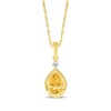 Thumbnail Image 1 of Pear-Shaped Citrine & Diamond Accent Necklace 10K Yellow Gold 18"