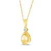 Thumbnail Image 2 of Pear-Shaped Citrine & Diamond Accent Necklace 10K Yellow Gold 18"