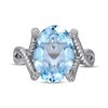 Thumbnail Image 2 of Oval-Cut Sky Blue Topaz & Diamond Ring 1/20 ct tw Sterling Silver
