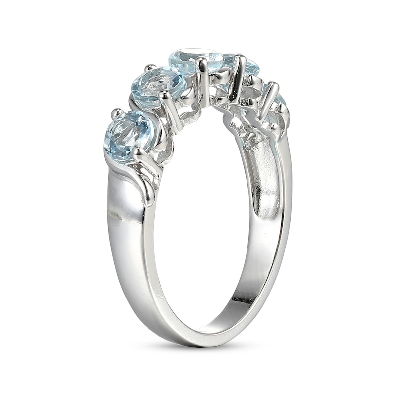 Main Image 2 of Aquamarine Five-Stone Ring Sterling Silver