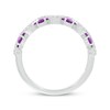 Thumbnail Image 3 of Amethyst & Diamond Wavy Ring 1/8 ct tw Sterling Silver