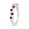 Thumbnail Image 2 of Garnet & Diamond Wavy Ring 1/8 ct tw Sterling Silver