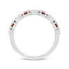 Thumbnail Image 3 of Garnet & Diamond Wavy Ring 1/8 ct tw Sterling Silver