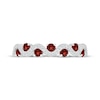 Thumbnail Image 4 of Garnet & Diamond Wavy Ring 1/8 ct tw Sterling Silver