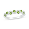 Thumbnail Image 1 of Peridot & Diamond Wavy Ring 1/8 ct tw Sterling Silver