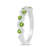 Thumbnail Image 2 of Peridot & Diamond Wavy Ring 1/8 ct tw Sterling Silver