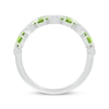Thumbnail Image 3 of Peridot & Diamond Wavy Ring 1/8 ct tw Sterling Silver