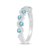 Thumbnail Image 2 of Swiss Blue Topaz & Diamond Wavy Ring 1/8 ct tw Sterling Silver