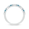 Thumbnail Image 3 of Swiss Blue Topaz & Diamond Wavy Ring 1/8 ct tw Sterling Silver