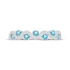 Thumbnail Image 4 of Swiss Blue Topaz & Diamond Wavy Ring 1/8 ct tw Sterling Silver