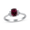 Thumbnail Image 1 of Elongated Cushion-Cut Rhodolite Garnet & Diamond Accent Ring 10K White Gold