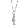 Thumbnail Image 2 of Pear-Shaped Aquamarine & Diamond Necklace 1/10 ct tw Sterling Silver 18”