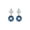 Thumbnail Image 2 of London Blue Topaz & Diamond Drop Earrings 1/20 ct tw Sterling Silver