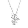 Thumbnail Image 0 of White Lab-Created Sapphire & Diamond-Cut Butterfly Necklace Sterling Silver 18"