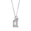 Thumbnail Image 2 of Emerald-Cut White Lab-Created Sapphire & Butterfly Necklace Sterling Silver 18"