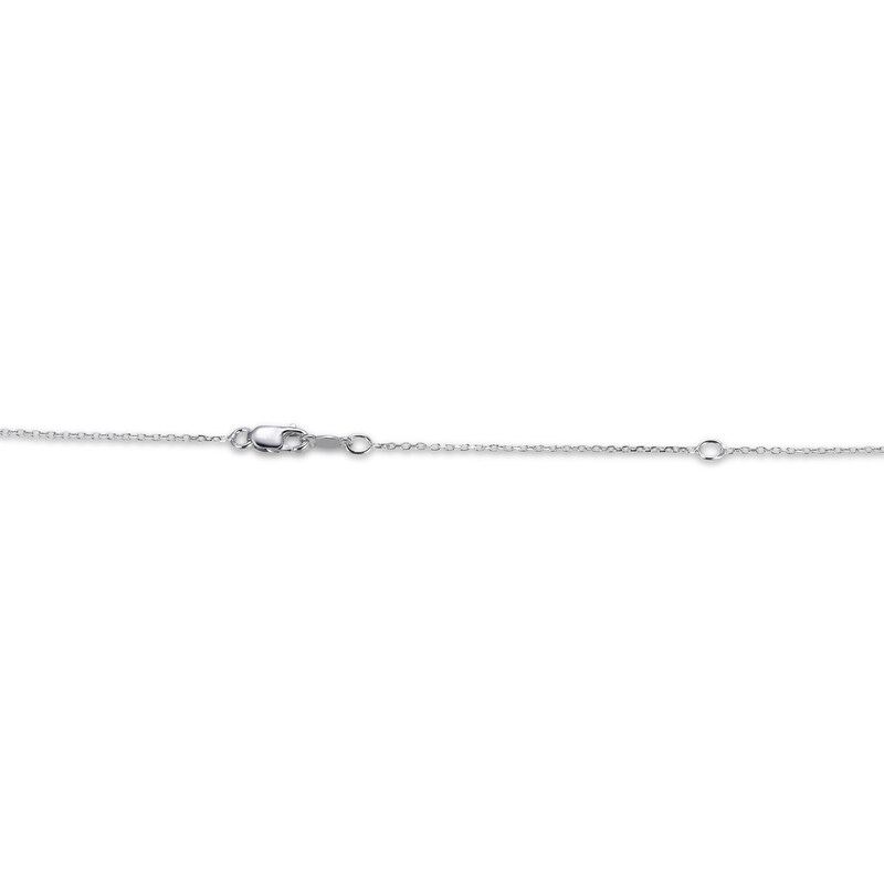 Main Image 4 of Emerald-Cut White Lab-Created Sapphire & Butterfly Necklace Sterling Silver 18"