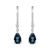 Thumbnail Image 2 of Pear-Shaped London Blue Topaz & White Lab-Created Sapphire Dangle Earrings Sterling Silver