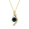 Thumbnail Image 1 of London Blue Topaz & Diamond Swirl Necklace 1/10 ct tw 10K Yellow Gold 18"