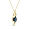 Thumbnail Image 2 of London Blue Topaz & Diamond Swirl Necklace 1/10 ct tw 10K Yellow Gold 18"