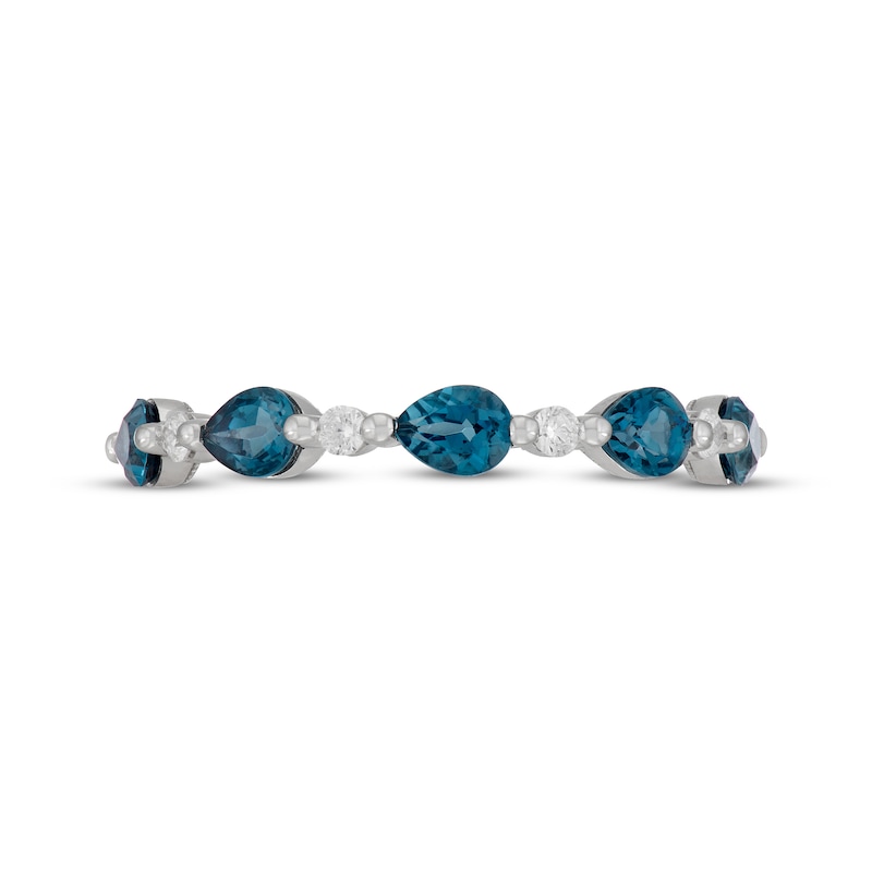 Neil Lane Pear-Shaped London Blue Topaz & Round-Cut Diamond Anniversary ...