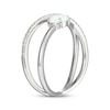 Thumbnail Image 2 of Lab-Created Opal & White Lab-Created Sapphire Crossover Ring Sterling Silver