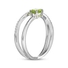 Thumbnail Image 2 of Peridot & White Lab-Created Sapphire Crossover Ring Sterling Silver