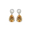 Thumbnail Image 1 of Pear-Shaped Citrine & Cultured Pearl Drop Earrings Sterling Silver