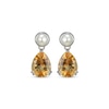 Thumbnail Image 2 of Pear-Shaped Citrine & Cultured Pearl Drop Earrings Sterling Silver