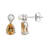 Thumbnail Image 3 of Pear-Shaped Citrine & Cultured Pearl Drop Earrings Sterling Silver