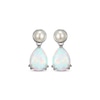 Thumbnail Image 2 of Pear-Shaped Lab-Created Opal & Cultured Pearl Drop Earrings Sterling Silver