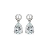 Thumbnail Image 2 of Pear-Shaped Aquamarine & Cultured Pearl Drop Earrings Sterling Silver