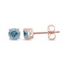 Thumbnail Image 1 of Aquamarine Solitaire Stud Earrings 10K Rose Gold
