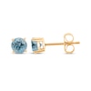 Thumbnail Image 1 of Aquamarine Solitaire Stud Earrings 10K Yellow Gold