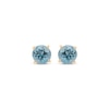 Thumbnail Image 2 of Aquamarine Solitaire Stud Earrings 10K Yellow Gold
