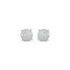 Thumbnail Image 2 of Lab-Created Opal Solitaire Stud Earrings 10K Rose Gold