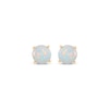 Thumbnail Image 2 of Lab-Created Opal Solitaire Stud Earrings 10K Yellow Gold