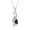 Thumbnail Image 1 of Pear-Shaped Black Onyx & Diamond Accent Infinity Penguin Necklace Sterling Silver 18"