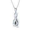 Thumbnail Image 2 of Pear-Shaped Black Onyx & Diamond Accent Infinity Penguin Necklace Sterling Silver 18"