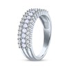 Thumbnail Image 2 of Lab-Created Opal & White Lab-Created Sapphire Three-Row Ring Sterling Silver