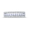 Thumbnail Image 3 of Lab-Created Opal & White Lab-Created Sapphire Three-Row Ring Sterling Silver